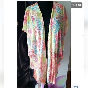 Becca by Rebecca‎ virtue Colorful Sheer Cover Up Tunic Size M/L
